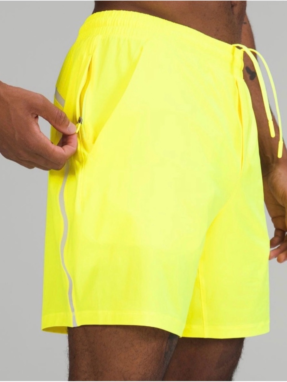 Lululemon Pace Breaker Linerless
Short 7" size small (HIYE)
Highlight Yellow